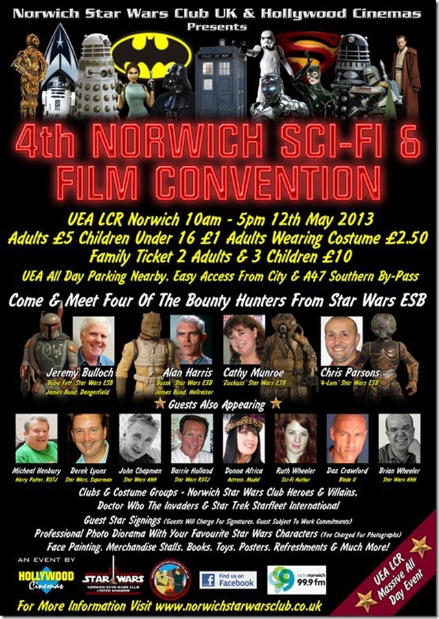Poster of all the guests at this fun family Norwich event 12 May 2013