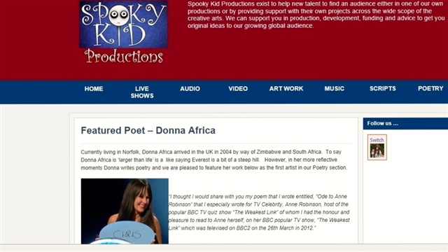Me & y poem that I read to Anne Robinson on her TV show
