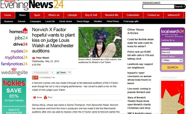 Norwich Evening News 23 May 2012