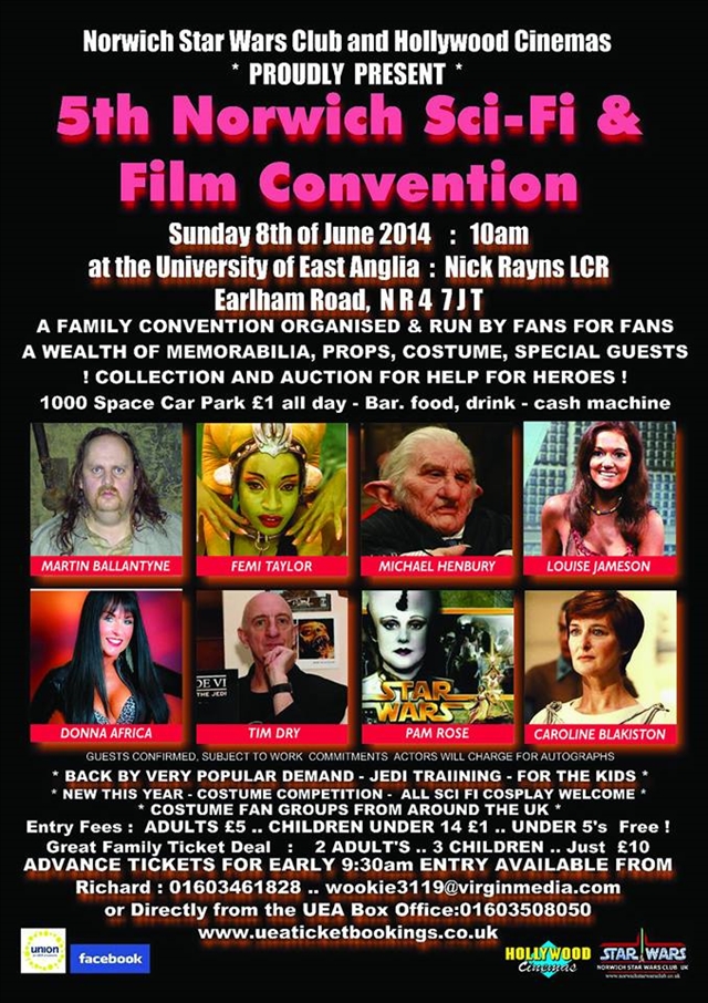 Guests at this years 5th Norwich Sci-fi Film Convention