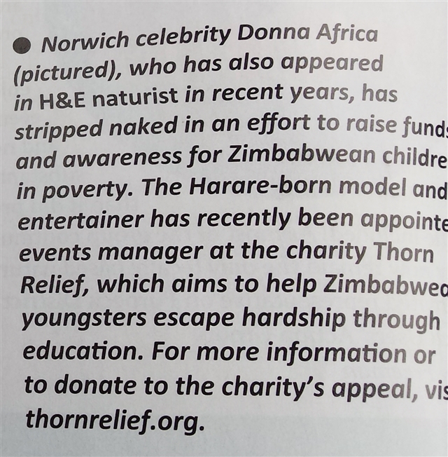 Me featured in H&E Naturist Magazine May 2014