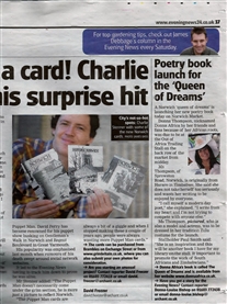 My Poetry Book launch Norwich Evening News April 9th 2011