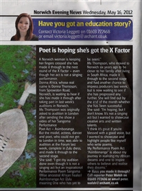 Norwich Evening News May 16th 2012 XFactor