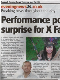 Norwich Evening News 24 May 2012 X-Factor Audition