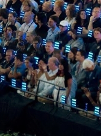 Me in my role as a Mechanical Audience Leader with my audience members waving at the Athletes in the London 2012 Olympics Opening Cermony 27th July 2012