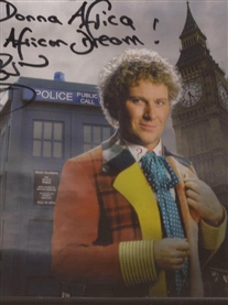 My Personalised signed Poster from TV 6th Dr Who Colin Baker
