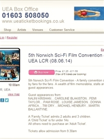 I am Guest at the UEA 5th Norwich Sci-Fi Film Convention.Tickets on sale now!