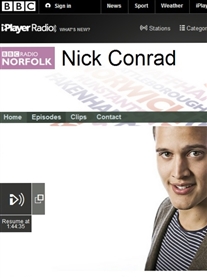 I was a Guest on The Nick Conrad Show BBC Radio Norfolk 21 Aug 2014