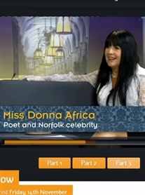 Donna Africa Poet & Norfolk Celeb a Guest on Mustard TV 14 Nov 2014